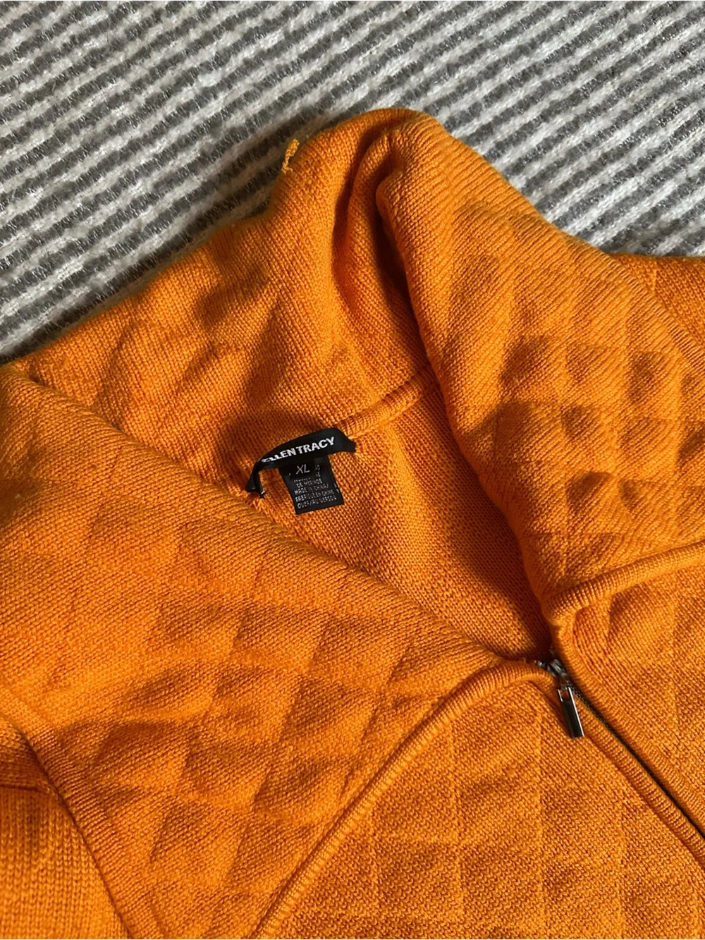 Ellen Tracy Bright Orange Knit Sweater - Picture 3 of 6